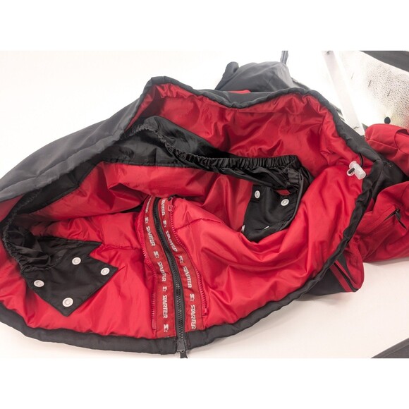Starter Vintage Red Black Down Feather Puffer Ski Jacket Coat Size 2XL - Picture 13 of 14